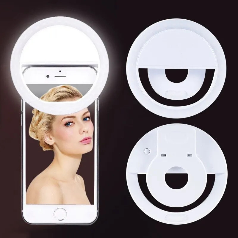 Photography Lighting Continuous - USB 충전식 LED 셀카 링 라이트,