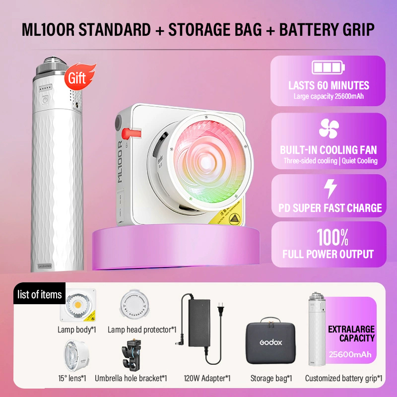 Photography Lighting App - Godox ML100Bi/ML100R 바이 컬러 LED 조명