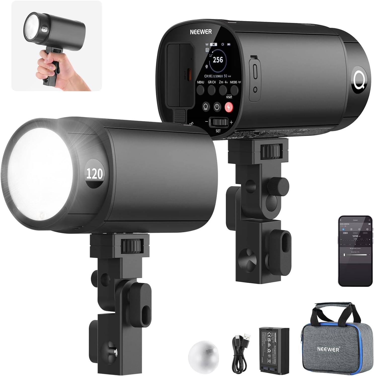 Portable Strobe Monolight - NEEWER 120Ws 2.4G TTL 야외 스트로브