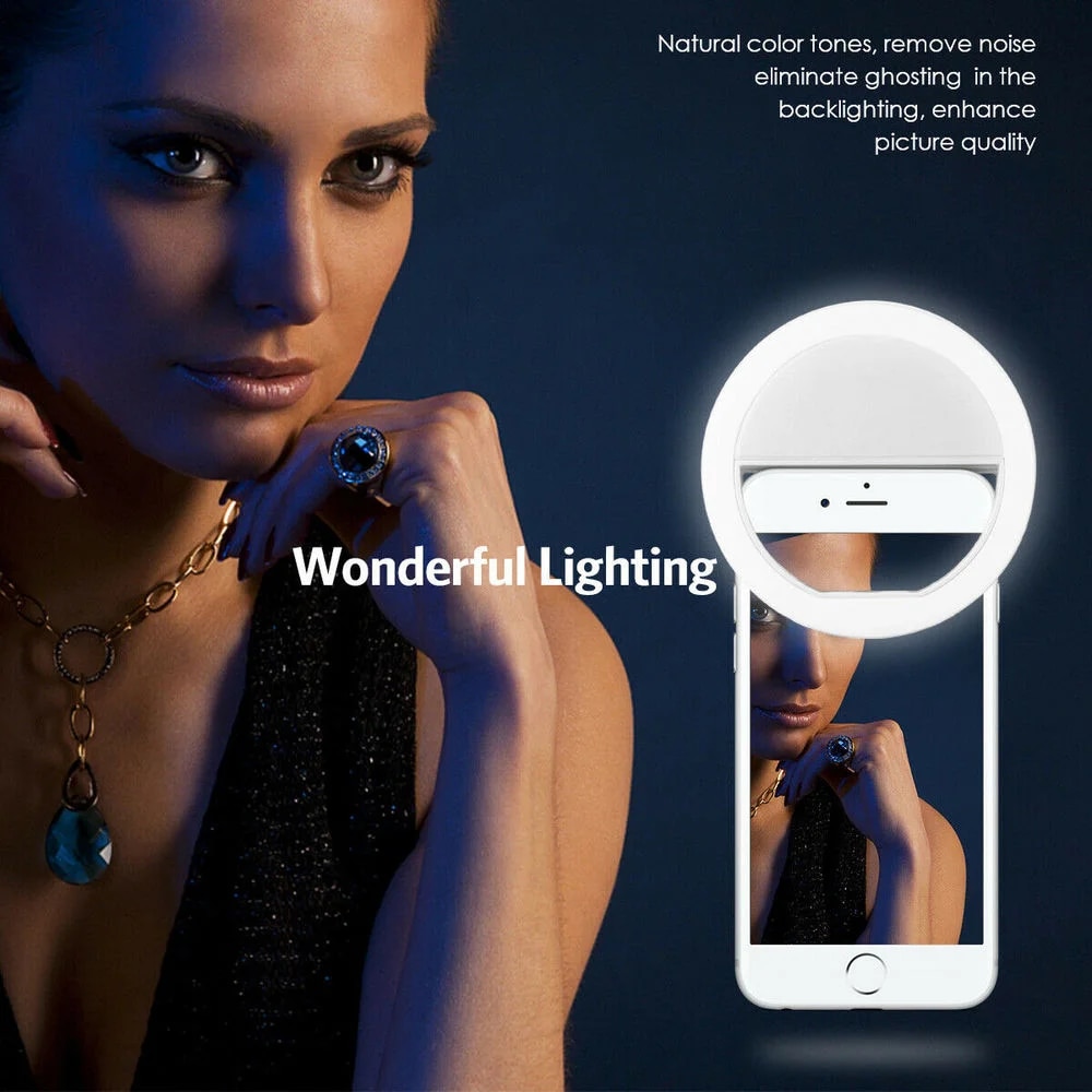USB 충전식 LED 셀카 링 라이트, 전화 클립 사진 - Photography Lighting Continuous 리뷰 및 가격
