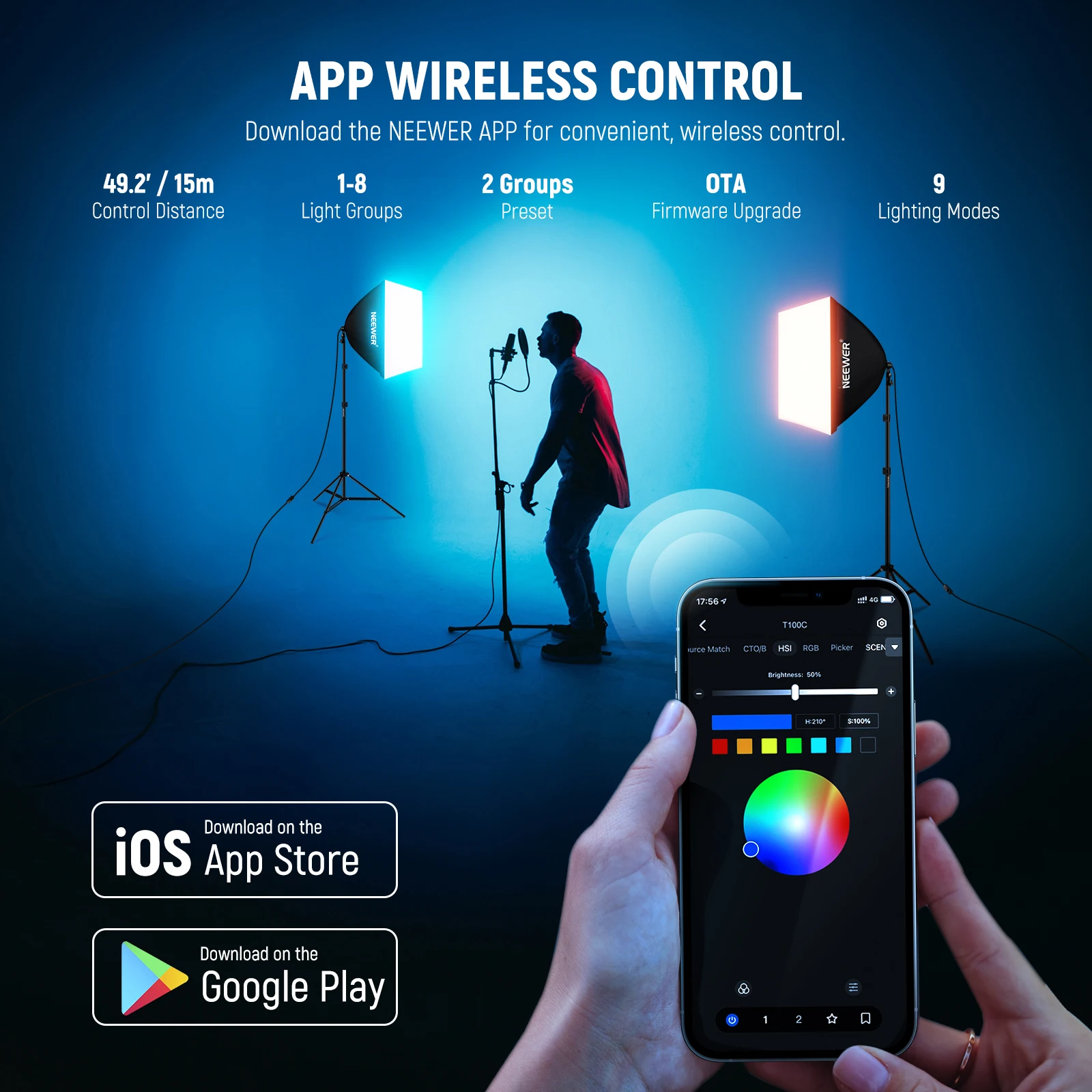 NEEWER RGB 소프트박스 조명 키트 (앱 제어 및 - Photography Lighting App 리뷰 및 가격