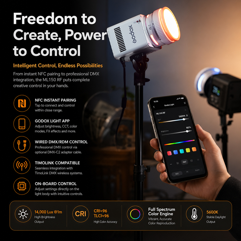 Godox ML150RF 풀컬러 LED 비디오 조명 1 - Photography Lighting App 리뷰 및 가격