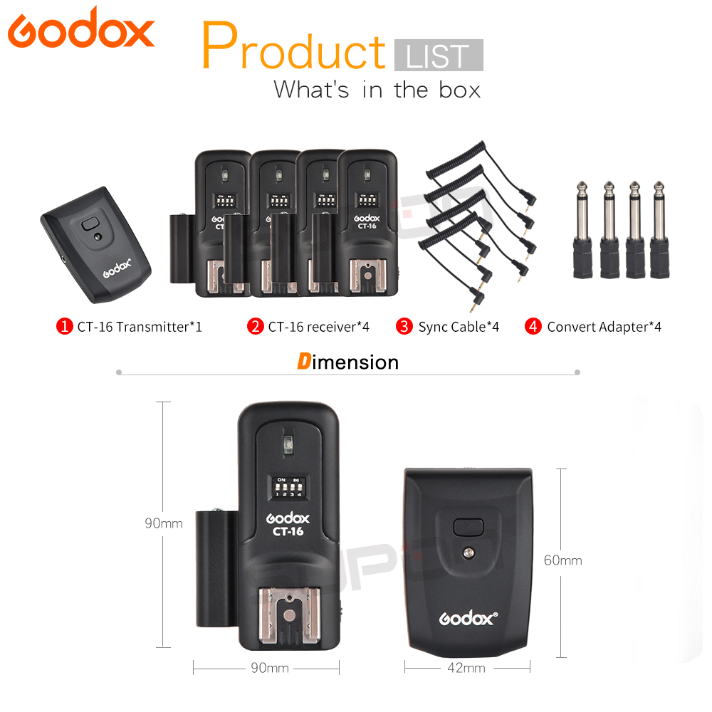 Godox CT-16 무선 라디오 스튜디오 플래시 트리 - Trigger Receiver Set 리뷰 및 가격