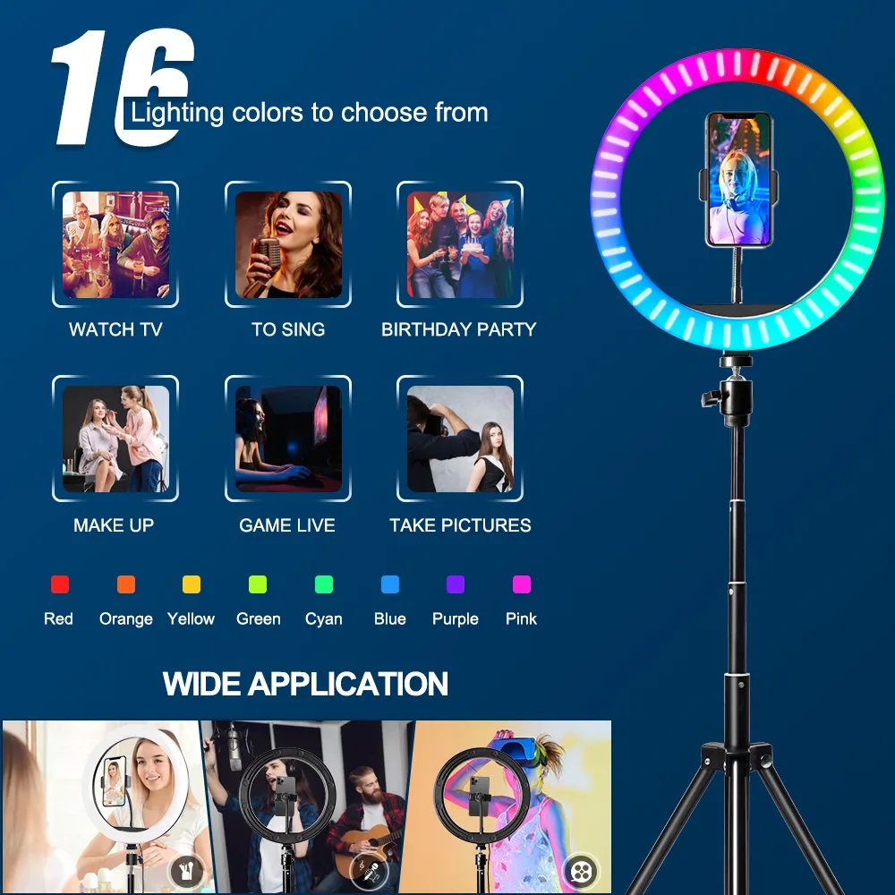 10인치 RGB 링 라이트, 리모컨 포함 LED 사진촬 - Photography Lighting Circle 리뷰 및 가격