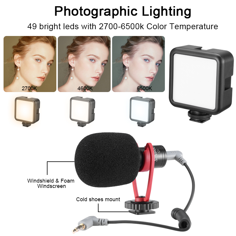 울란 지 MT-08 DSLR SLR 전화 Vlog 삼각 - Iris Photography Led Lighting Pack 리뷰 및 가격