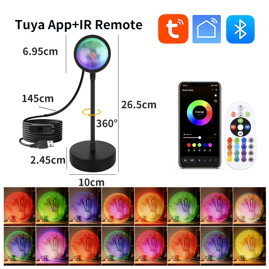 스마트 일몰 램프 Tuya USB 일몰 프로젝터 라이트 - Photography Lighting App 리뷰 및 가격