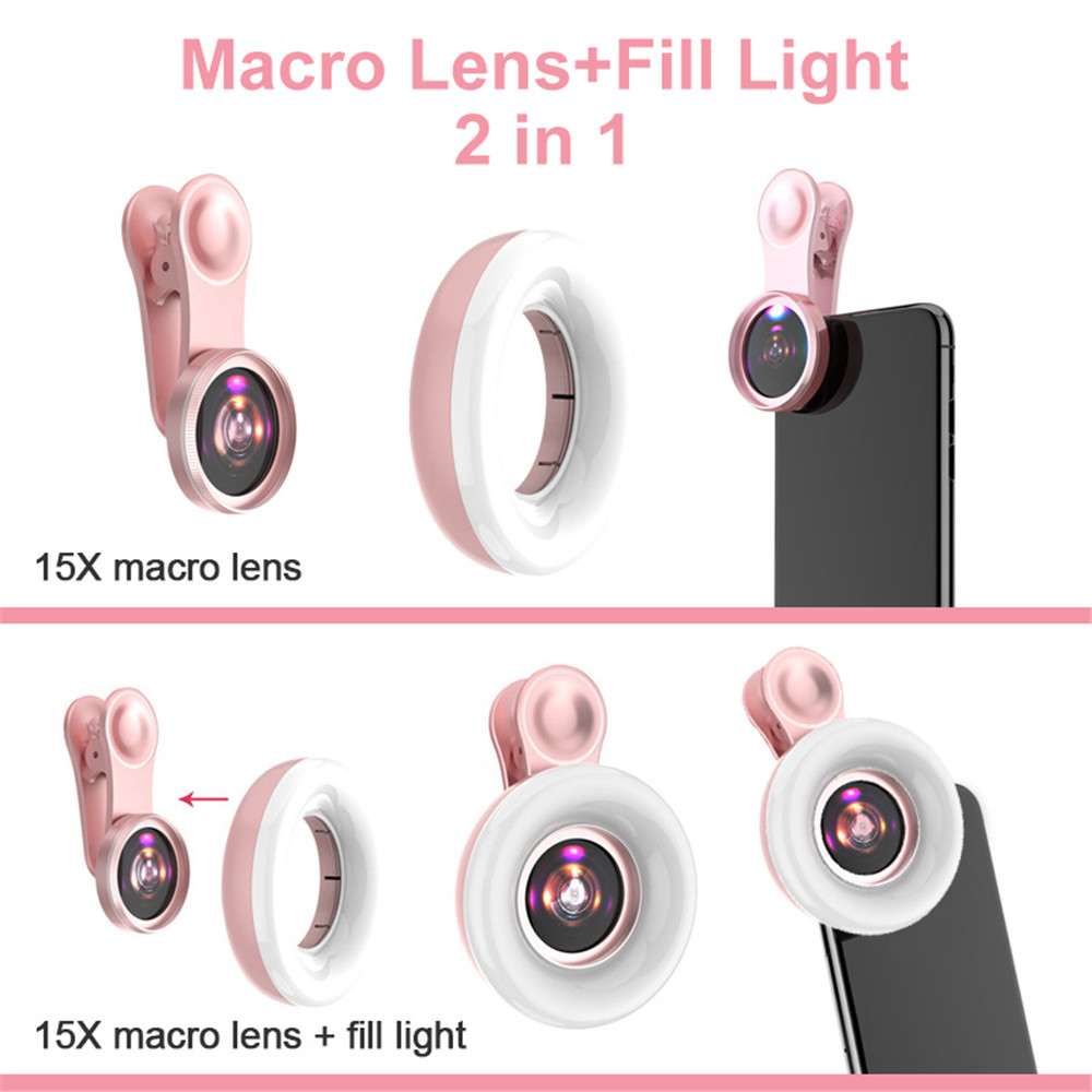 모바일 렌즈 15X 매크로 렌즈 휴대 전화 2 in 1 - Photography Lighting Circle 리뷰 및 가격