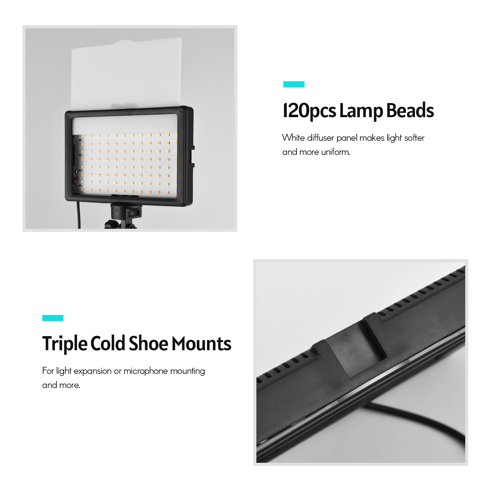 Andoer LED 비디오 조명 키트, 사진 조명, 3 - Iris Photography Led Lighting Pack 리뷰 및 가격