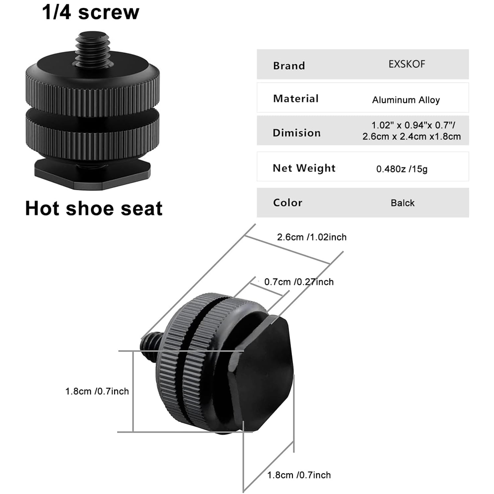 알루미늄 합금 핫슈-1/4인치 나사 어댑터 (고프로 D - Iris Photography Led Lighting Pack 리뷰 및 가격